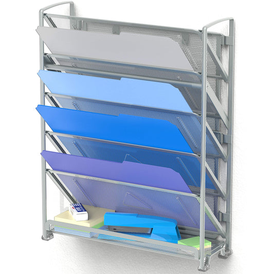 6 Tier Wall Mount Document Letter Tray Organizer - Altavista Signs
