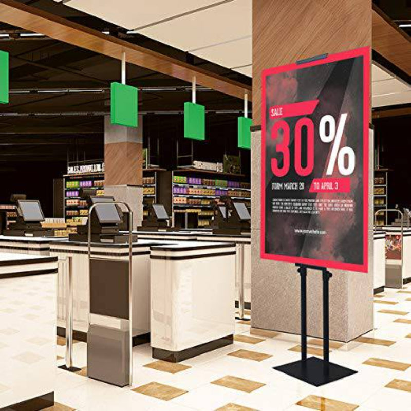 Heavy Duty Poster Stand  Non-slip Height Adjustable up to 75" - Altavista Signs