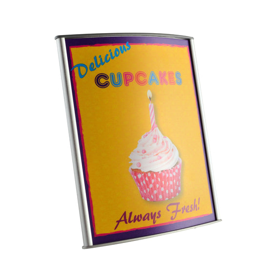 Altavista Signs: Aluminum Table Top Sign Holders - Letter Size, Curved Design