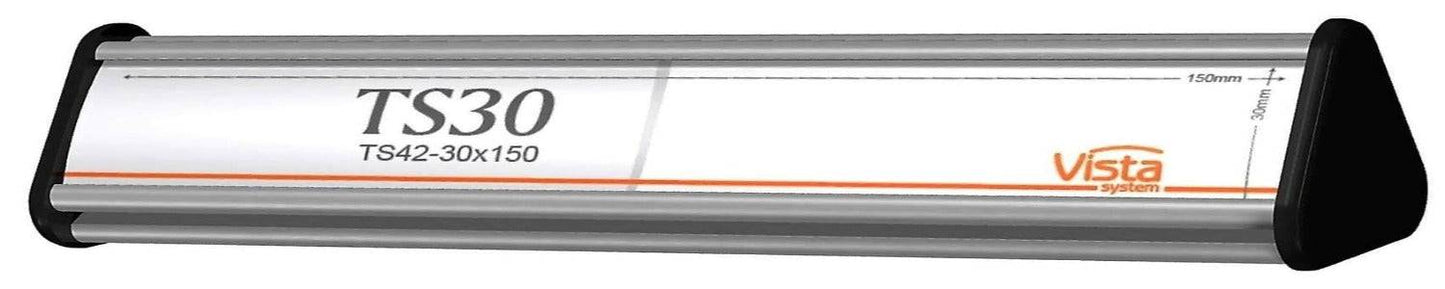 Three-Sided Office Desk Name Plate Stand in Brushed Silver Finish
