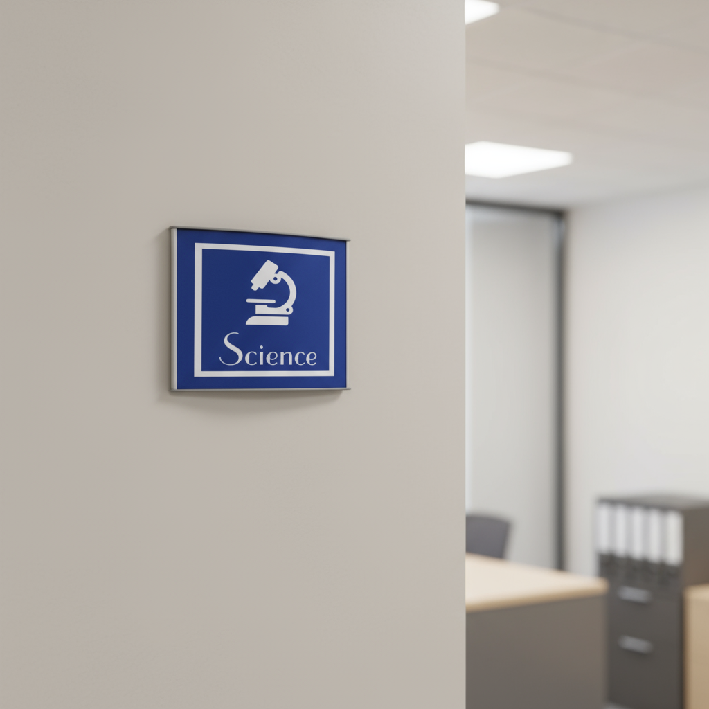 6" x 8" Office Hallway Flag Sign – Double-Sided Curved Aluminum
