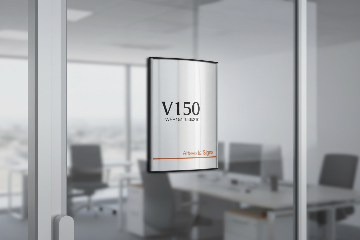 Office Sign Holder – Wall/Door Mount Curved Aluminum | AltaVista Signs ...