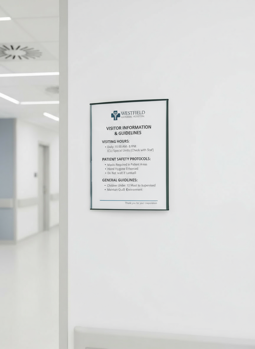 Framed document on a wall in an office setting