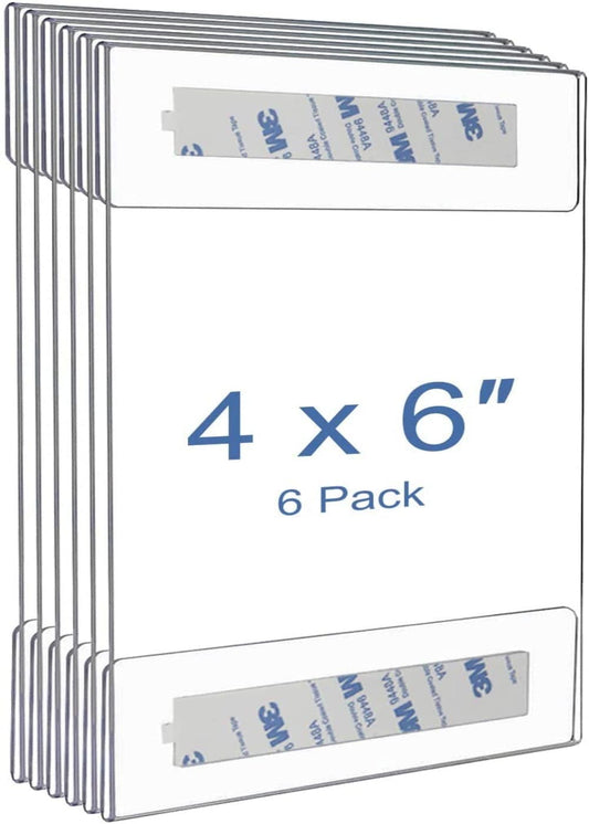 4 x 6 inch Wall Mount Clear Acrylic Sign Holder. Set of 6 - Altavista Signs