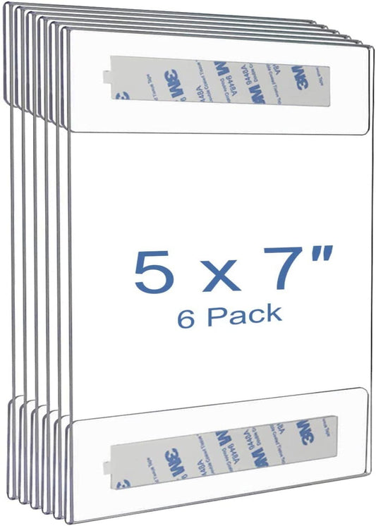 5 x 7 inch Wall Mount Clear Acrylic Sign Holder. Set of 6 - Altavista Signs
