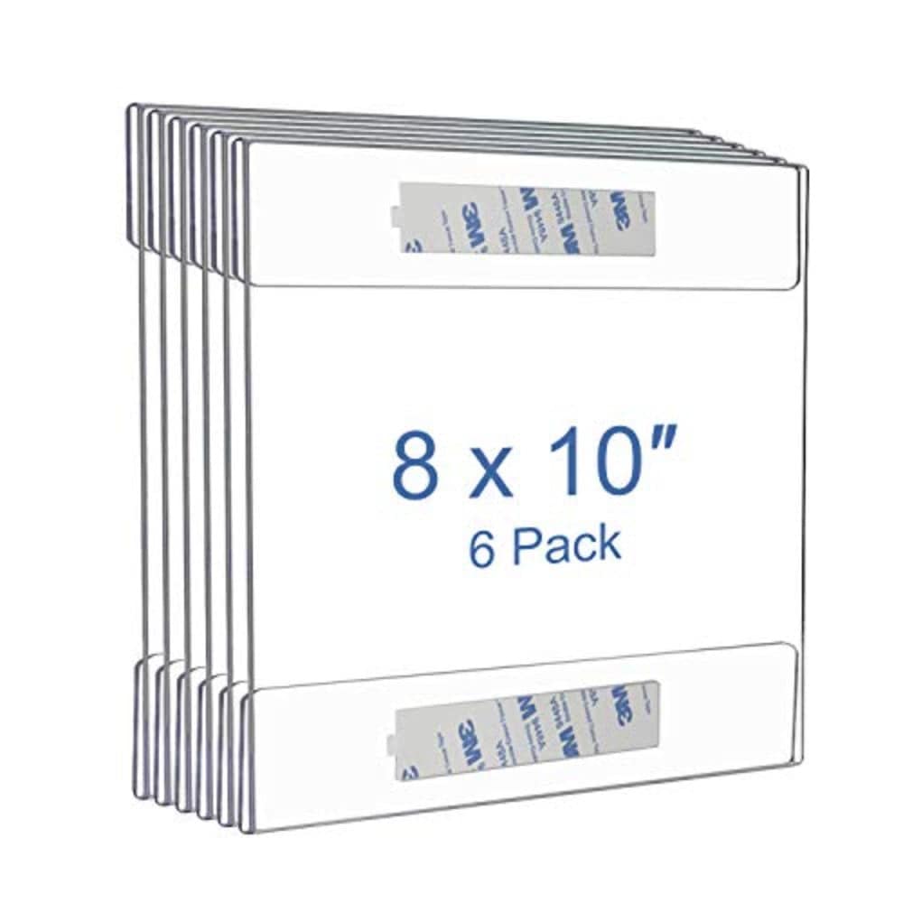 8 x 10 inch Wall Mount Clear Acrylic Sign Holder. Set of 6 - Altavista Signs