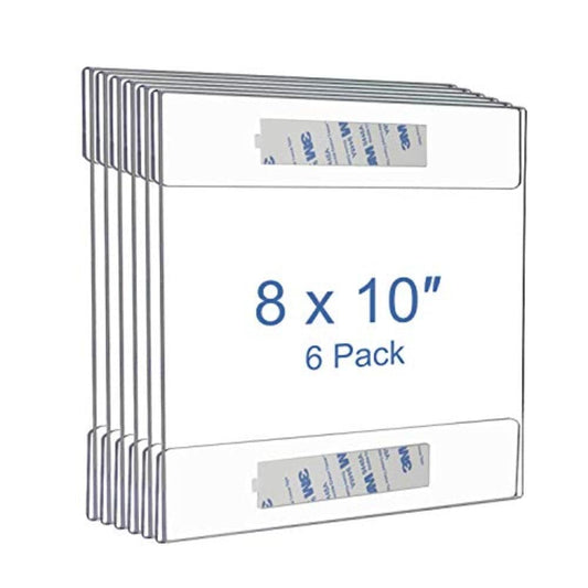 8 x 10 inch Wall Mount Clear Acrylic Sign Holder. Set of 6 - Altavista Signs